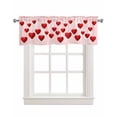 thumbnail image 1 of Valentine's Day Linen Curtain Valance for Bedroom/Bathroom/Kitchen/Office/Living/Dining Room Windows,Red Watercolor Heart Love Holiday Rod Pocket Topper Drapes Decorative Cafe Drapery Panel 60x18, 1 of 6