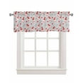 thumbnail image 1 of Valentine's Day Linen Curtain Valance for Bedroom/Bathroom/Kitchen/Office/Living/Dining Room Window,Romantic Red Grey Hearts Valentine Gnomes Rod Pocket Topper Decorative Cafe Drapes Panel 60"x18", 1 of 6