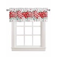 thumbnail image 1 of Valentine's Day Linen Curtain Valance for Bedroom/Bathroom/Kitchen/Office/Living/Dining Room Windows, Valentines Love Leaves Buffalo Plaid Rod Pocket Topper Decorative Cafe Drapes Panel 60"x18", 1 of 6