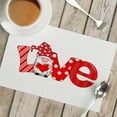 Valentine's Day Linen Placemat Insulated Table Mat Household Napkins