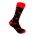thumbnail image 1 of Valentine's Day Link Hearts Pattern Mid-calf Dress Casual Unisex Socks In Black with Red Color, 1 of 1