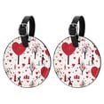 thumbnail image 1 of Valentine's Day Love 2Pcs PU Leather Round Luggage Tags with Privacy Cover and Name ID Tag for Suitcase, Handbags, Backpacks, School Bags, 1 of 6