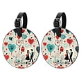 thumbnail image 1 of Valentine's Day Love 2Pcs PU Leather Round Luggage Tags with Privacy Cover and Name ID Tag for Suitcase, Handbags, Backpacks, School Bags, 1 of 6