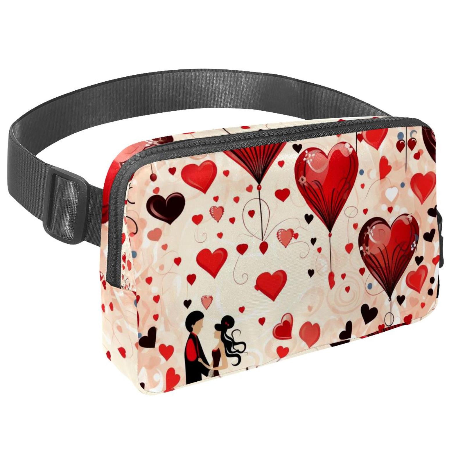 Valentine's Day Love Adjustable Lightweight Running Belt with Extension Strap and Belt Bag/Fanny Pack – Unisex