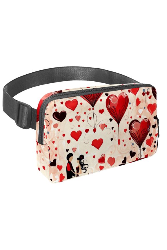 Valentine's Day Love Adjustable Lightweight Running Belt with Extension Strap and Belt Bag/Fanny Pack Unisex
