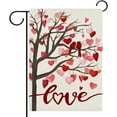 thumbnail image 1 of Valentine''s Day Love Cardinal Garden Flag Double Sided, Red Pink Heart Tree Birds Decorative Yard Outdoor Home Small Decor, Anniversary Wedding Holiday Burlap Outside Decoration 12.5 x 18, 1 of 6