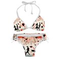 thumbnail image 1 of Valentine's Day Love Detachable Sponge Adjustable Strap Bikini Set Two-Pack Swimsuit Swim Suits Swim Wear, 1 of 6