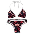 thumbnail image 1 of Valentine's Day Love Detachable Sponge Adjustable Strap Bikini Set Two-Pack Swimsuit Women Bikini Sets, 1 of 6