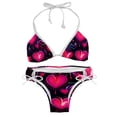 thumbnail image 1 of Valentine's Day Love ECG Adjustable Strap Bikini Set with Detachable Sponge, Two-Pack - Ideal for Beach and Pool Parties, 1 of 6