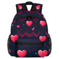 thumbnail image 1 of Valentine's Day Love ECG Cute Book Bag with Adjustable Shoulder Strap, Large Capacity, Printed Design - Cute Accessories Backpack, 1 of 6
