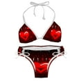 thumbnail image 1 of Valentine's Day Love ECG Detachable Sponge Adjustable Strap Bikini Set Two-Pack Swim Suits for WomenToolStrip with applicable scenes, 1 of 6