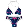 thumbnail image 1 of Valentine's Day Love ECG Detachable Sponge Adjustable Strap Bikini Set Two-Pack Swimsuit Women Swim Suit, 1 of 6