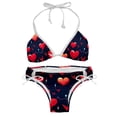 thumbnail image 1 of Valentine's Day Love ECG Detachable Sponge Adjustable Strap Bikini Set Two-Pack - Versatile Swim Suit for All Scenes, 1 of 6