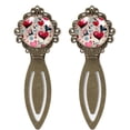 thumbnail image 1 of Valentine's Day Love Elegant Vintage Copper-Colored Lace Bookmarks - Set of 2 Stainless Steel Book Marks for Readers and Book Lovers, 1 of 5