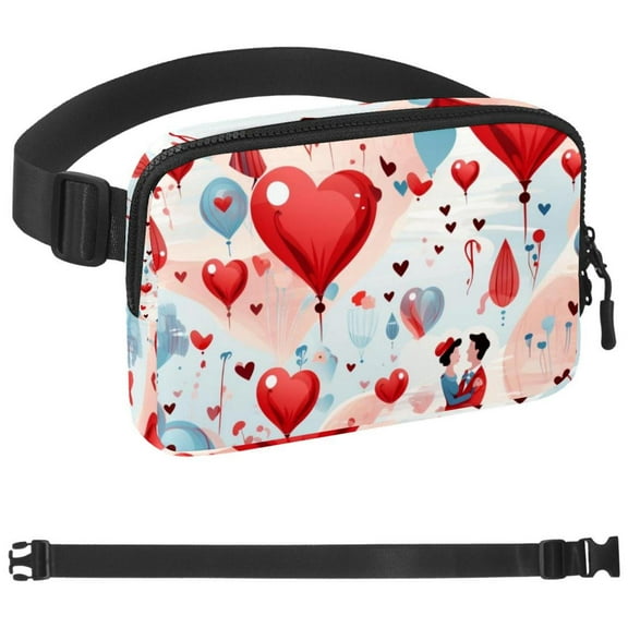 Valentine's Day Love Heart Fanny Pack Waist Packs for Men Women, Waist Bag Hip Pack for Travel Hiking Running Outdoor Sports