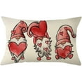 thumbnail image 1 of Valentine''s Day Love Heart Gnomes Throw Pillow Cover, 12 x 20 Inch Mother''s Day Anniversary Wedding Cushion Case Decoration for Sofa Couch Living Room, 1 of 6