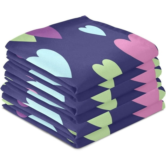 Valentine's Day Love Heart Kitchen Dish Towel 1 Pack, Soft Absorbent Dishcloths Reusable Hand Towel Washable Tea Towels for Home Kitchen Bar Table Decor, 28 x 18 Inch