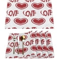 thumbnail image 1 of Valentine''s Day Love Heart Placemats Set of 6 Fabric Placemats Square Placemat for Kitchen Table Heat Resistant, Easy to Clean Table Placemats 12x18 Inch, 1 of 5