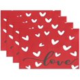 thumbnail image 1 of Valentine''s Day Love Heart Red Buffalo Check Placemats Set of 4 Table Mat Mother''s Day Rose Tulip Flowers Table mats Placemat Heat-Resistant Stain Resistant for Kitchen Dining Decoration 12" x 18", 1 of 6