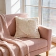thumbnail image 1 of Valentine's Day Love Heart Red Throw Pillow Covers, 18 x 18 Inch Wedding Anniversary Home Decor Gift Soft Plush Faux Fur Jacquard Cushion Case for Sofa Couch （White）, 1 of 6