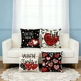 thumbnail image 1 of Valentine's Day Love Heart Throw Pillow Cover Set of 4, 18 x 18 Inch Red Soft Plush Faux Fur Jacquard Anniversary Wedding Cushion Case Decoration for Sofa Couch, 1 of 8