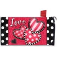 thumbnail image 1 of Valentine''s Day Love Hearts Welcome Mailbox Cover Magnetic Standard Size 21" x 19", Red Pink Polka Dots Buffalo Plaid Stripe Decorative Post Letter Box Wrap Decor Garden Yard Outdoor Decoration, 1 of 6