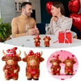 thumbnail image 1 of Valentine's Day Love Highland Cow Couple Figurine, Romantic Holiday Decoration, Figurine Decor Table Gift Sweet Home Ambience Decor for Valentine's Day Party Celebrations, Red, 1set, 1 of 9