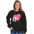 thumbnail image 1 of Valentine's Day Love Language Heart Women Crewneck Sweatshirt Brisco Brands S, 1 of 5