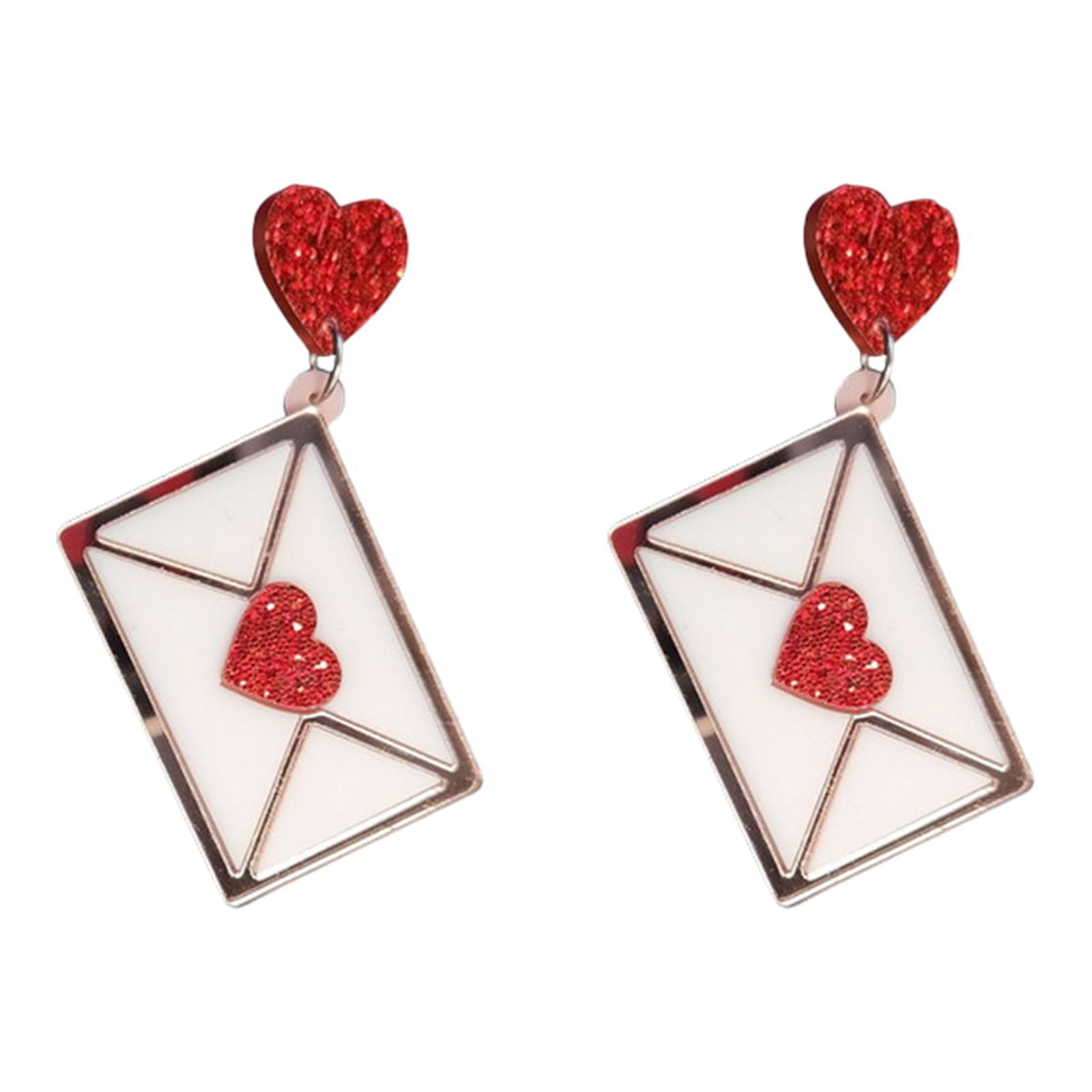 Valentines Day Earrings, Envelope Earrings, Letter Earrings, Love
