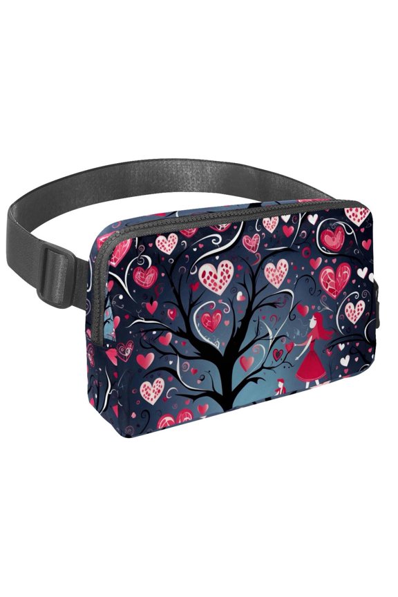 Valentine's Day Love Lightweight Adjustable Crossbody Bag with Extension Strap - Unisex Fanny Pack Waist Pack Cross Body Bag