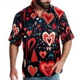 Valentine's Day Love Men's Short Sleeve Hawaiian Poplin Shirt Casual