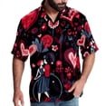 thumbnail image 1 of Valentine's Day Love Men's Short Sleeve Poplin Shirt, Casual Printed Button Down, Summer Beach Hawaiian Shirts, Unisex, 1 of 6