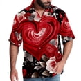 thumbnail image 1 of Valentine's Day Love Men's Short Sleeve Shirts, Casual, Printed, Button Down, Beach Shirt - Spread Collar Tops for Summer Beach Fun, 1 of 6