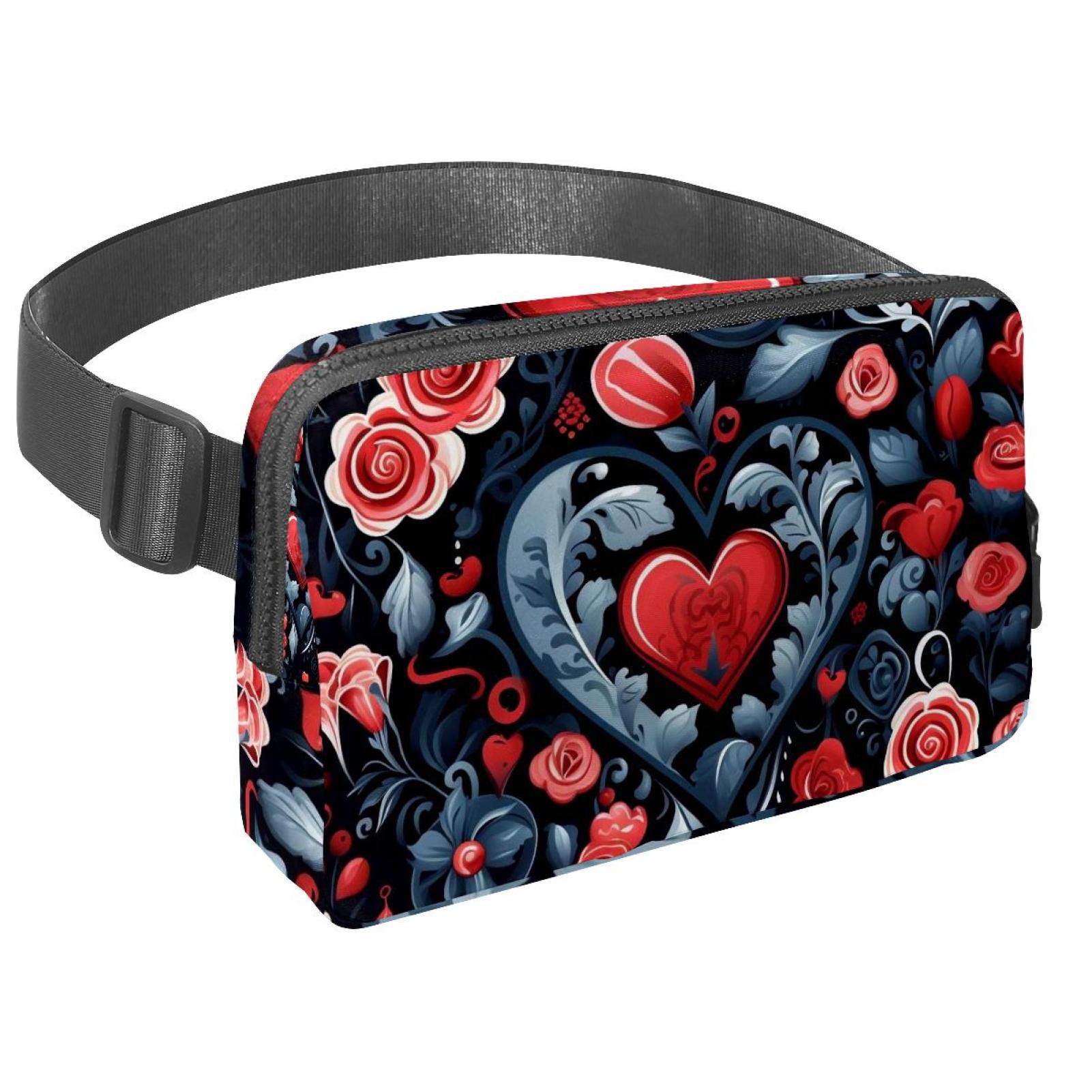 Valentine's Day Love Money Belt Waist Bag Fanny Pack - Lightweight Adjustable with Extension Strap Unisex