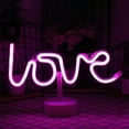thumbnail image 1 of Valentine's Day 'Love' Neon Light Decorative Lamp, USB/Battery Desk Ornament LED Romantic Ambient Decor Light for Valentine's Living Room, Gifts, 1 of 5
