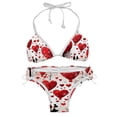 thumbnail image 1 of Valentine's Day Love One-Piece Swimsuit Bikini Set, Detachable Sponge, Adjustable Strap, Two-Pack, Beach Vacation Wear, 1 of 6
