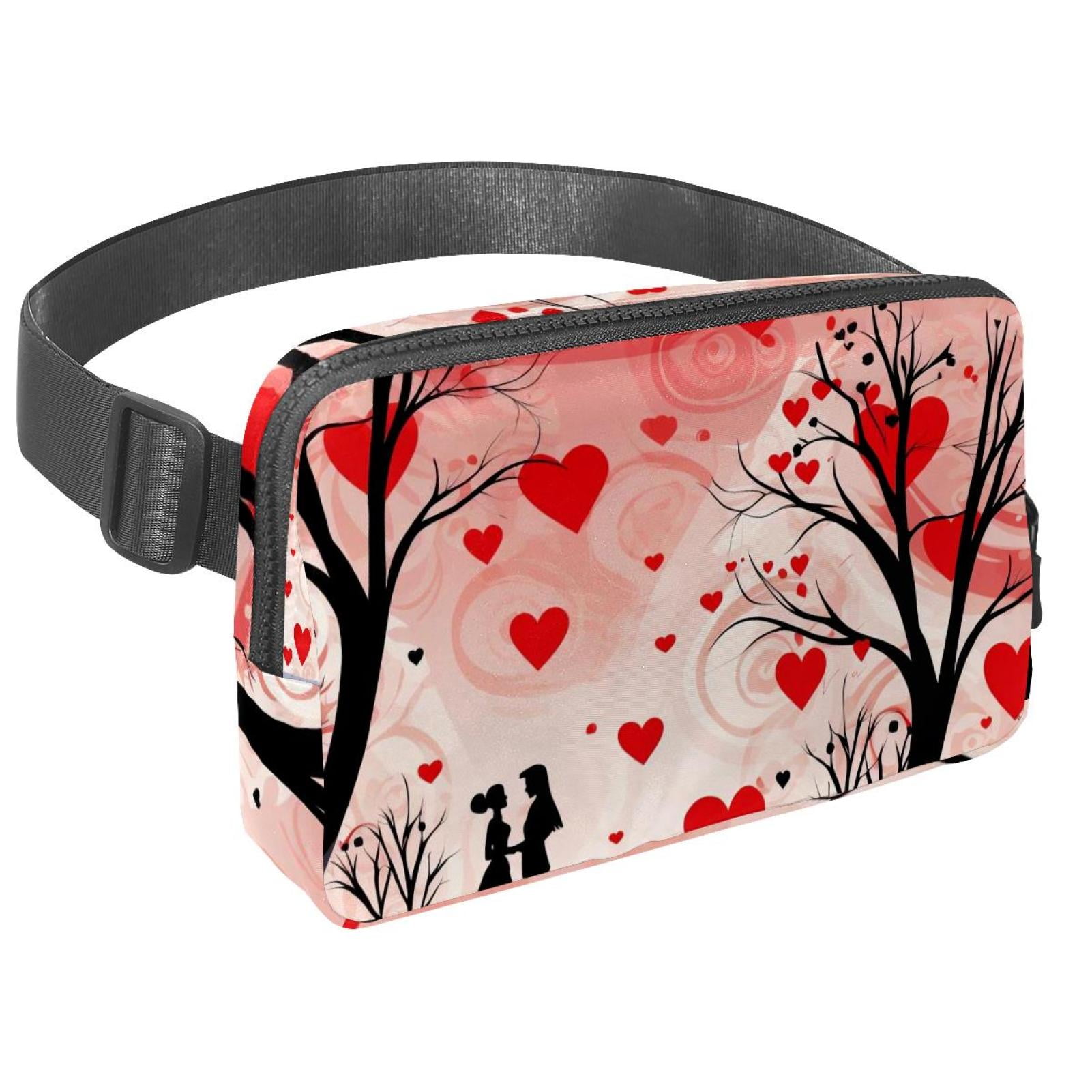 Valentine's Day Love Running Belt Fanny Packs Waist Packs with Extension Strap Unisex Lightweight Adjustable