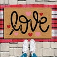 thumbnail image 1 of Valentine's Day Love Script Doormat, Pink Red Hearts Pattern, 24x16 Inch, Low Profile Indoor Entrance Rug, Romantic Farmhouse Front Door Mat, Wedding Anniversary Decor, 1 of 4