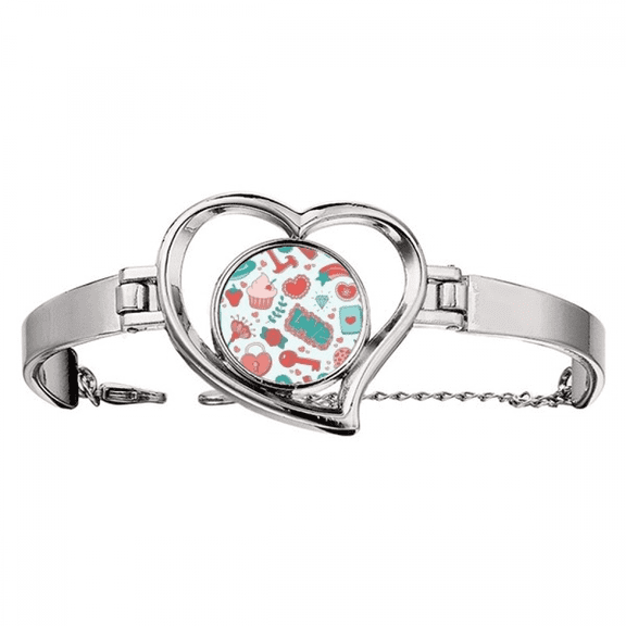 Valentine's Day Love Strawberry Heart Bracelet Heart Jewelry Wire Bangle