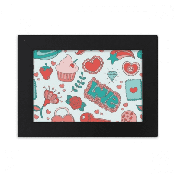 Valentine's Day Love Strawberry Heart Desktop Photo Frame Ornaments Picture Art Painting