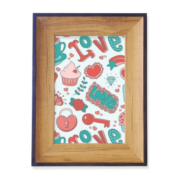 Valentine's Day Love Strawberry Heart Photo Frame Exhibition Display Art Desktop Painting