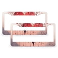 thumbnail image 1 of Valentine's Day Love Tree License Plate Frame 2 Pieces Happy Valentine License Plate Frame License Plate Shield Frame for US And CA 2 Round Holes Quality Aluminum Metal License Plate Cover, 1 of 6