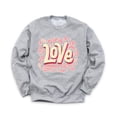 thumbnail image 1 of Valentine's Day Love Unisex Gray Sweatshirt Hearts Design Holiday Sweater, 1 of 2