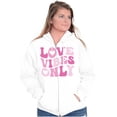 thumbnail image 1 of Valentine's Day Love Vibes Only Zip Hoodie Sweatshirt Women Brisco Brands S, 1 of 5