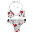 thumbnail image 1 of Valentine's Day Love Women's Bikini Set with Detachable Sponge and Adjustable Strap, Two-Pack, Ideal for Swimming and Beachwear, 1 of 6