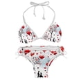 thumbnail image 1 of Valentine's Day Love Women's Bikini Set with Detachable Sponge and Adjustable Strap, Two-Pack, Ideal for Swimming and Beachwear, 1 of 6