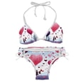 thumbnail image 1 of Valentine's Day Love Women's Detachable Sponge Adjustable Strap Bikini Set Swimsuit - Two-Pack for Beach Pool Party, 1 of 6
