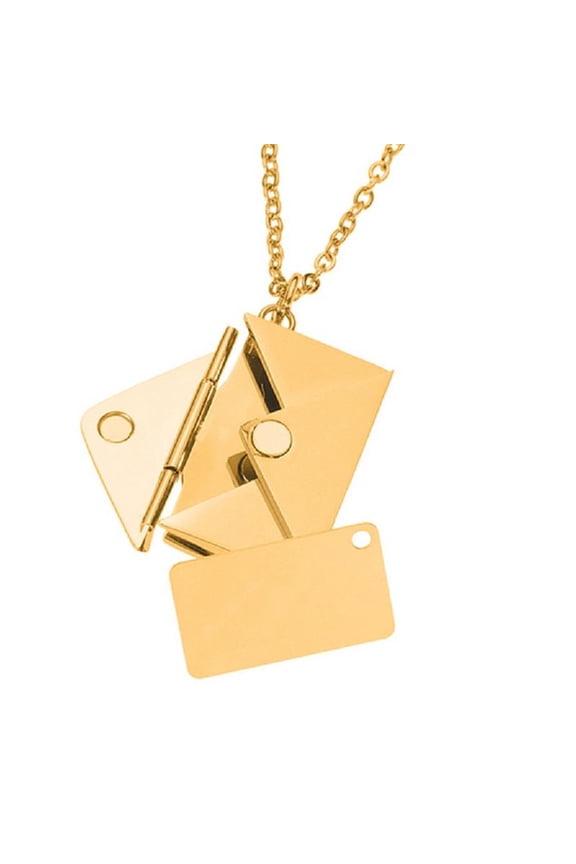 Valentine's Day Love you Secret Hidden Message Pendant Necklace Stainless Steel Can Open Photo Frame Envelope Necklace