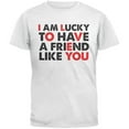 thumbnail image 1 of Valentine's Day Lucky To Have A Friend Like You White Adult T-Shirt - Medium, 1 of 1