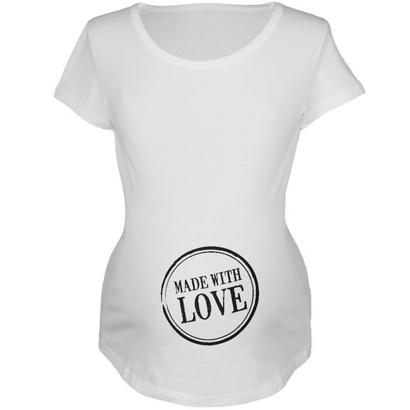 Valentine's Day - Made With Love White Maternity Soft T-Shirt - 2X-Large